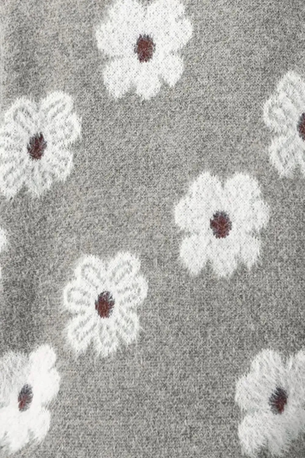 Damestrui met Bloemenpatroon grijs zoom