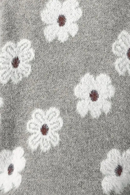 Damestrui met Bloemenpatroon grijs zoom