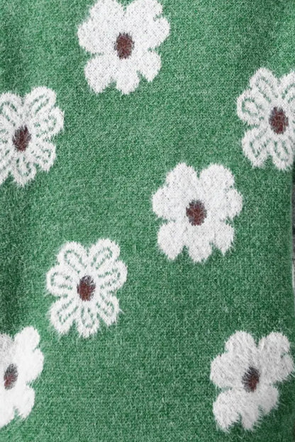 Damestrui met Bloemenpatroon groen zoom