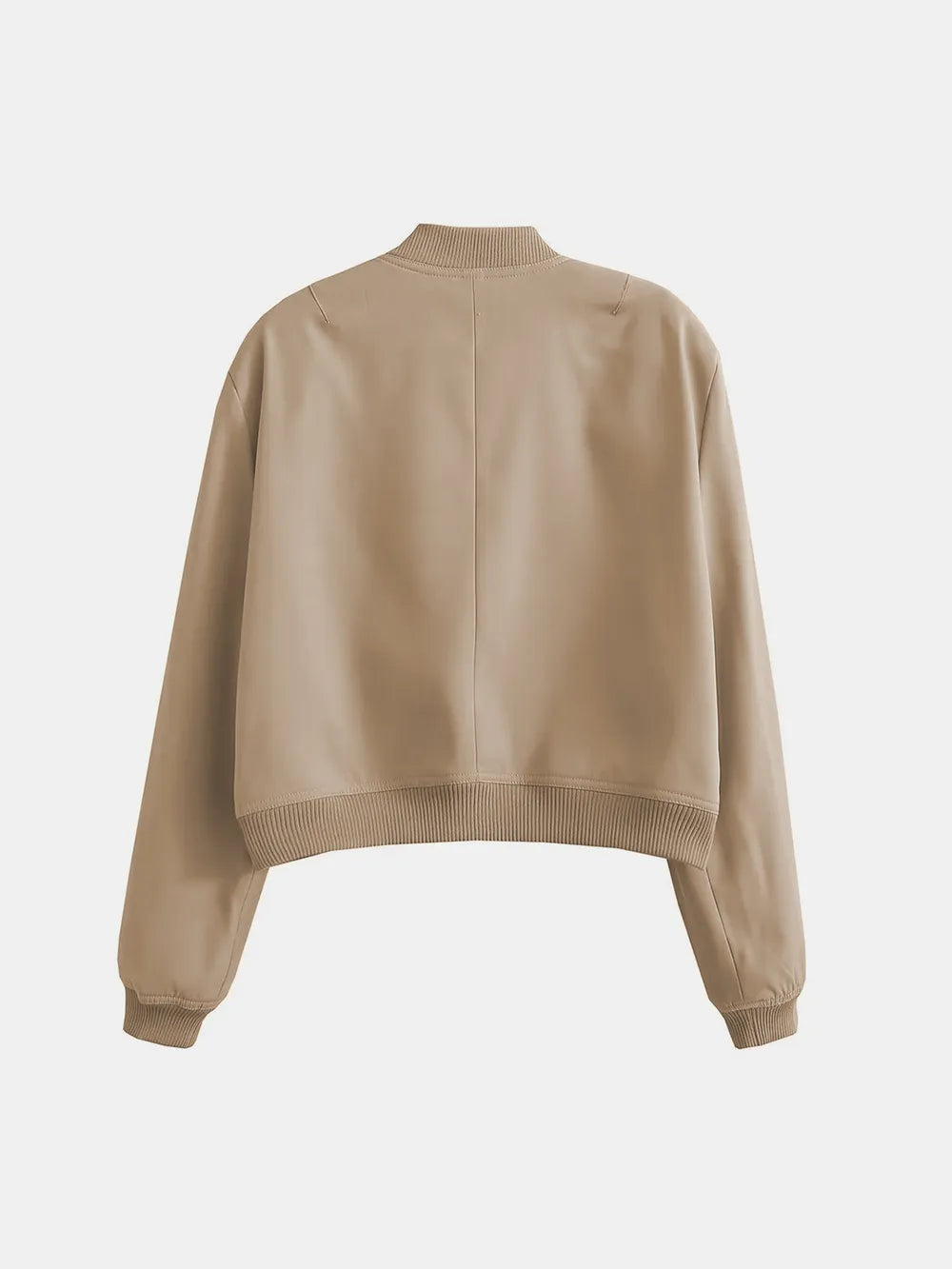 Gevoerde damesjas beige achter