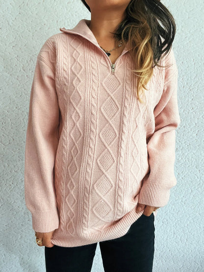 dames Cable-Knit Trui roze
