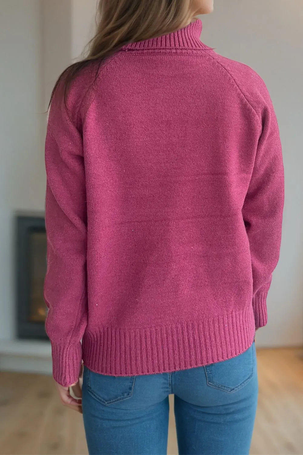 roze Basic Trui Dames achter