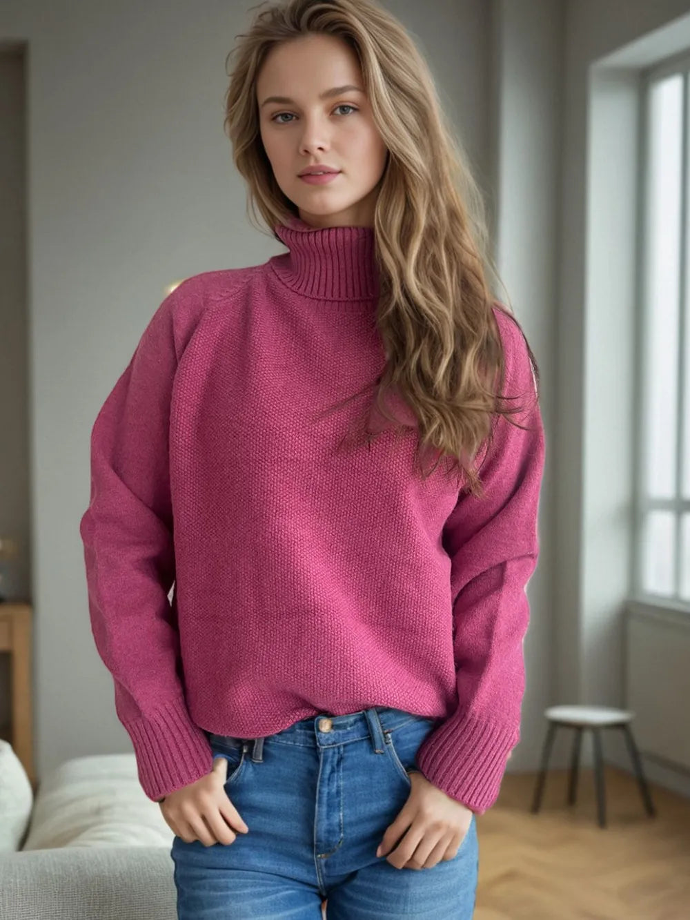 roze Basic Trui Dames voorkant 2