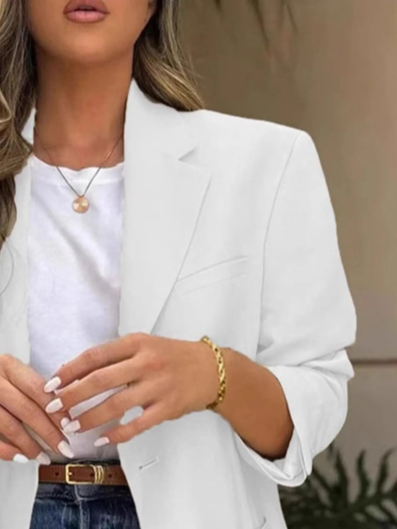 witte damesblazer zoom