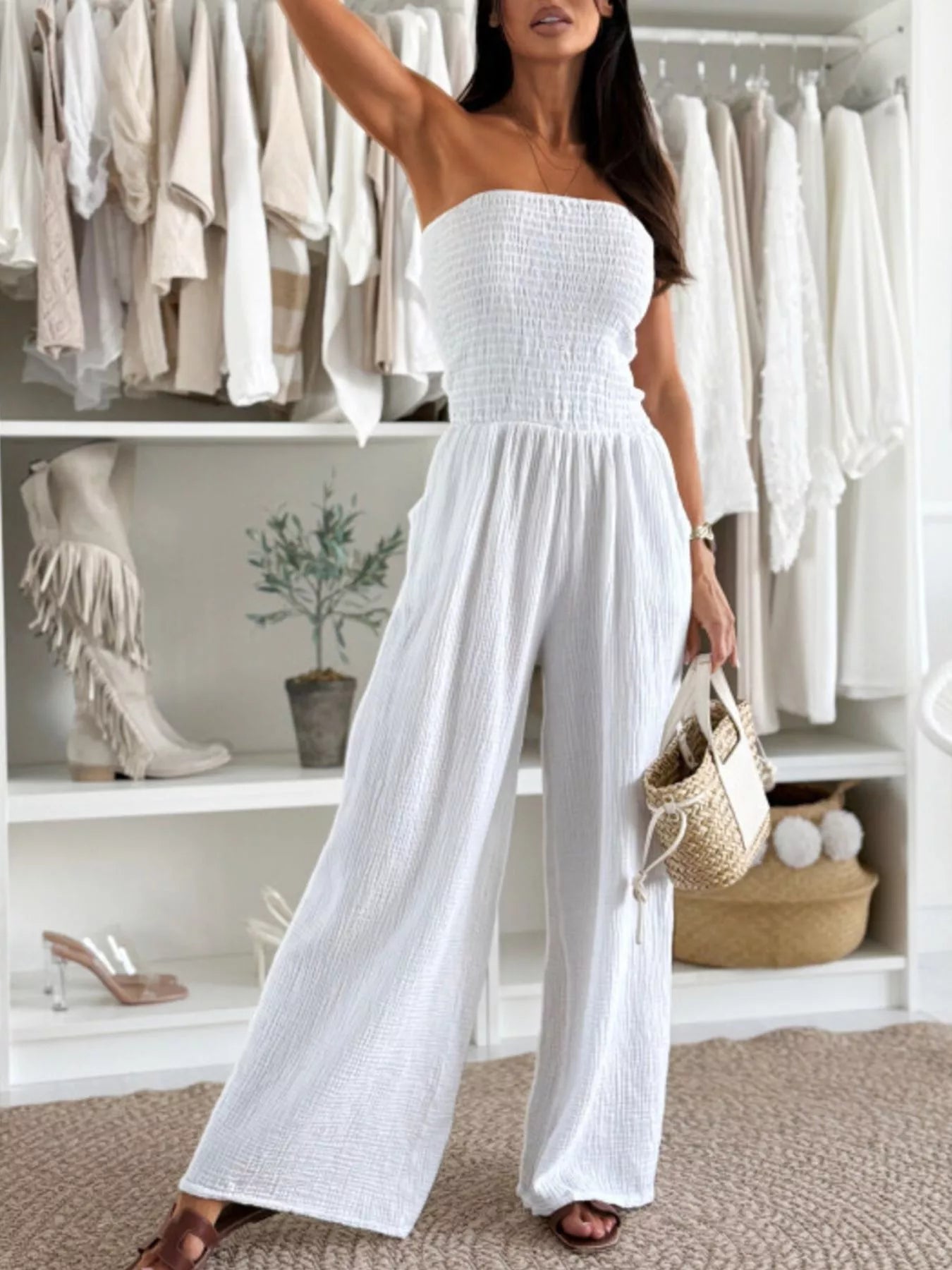 witte jumpsuit voorkant